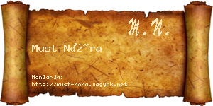 Must Nóra névjegykártya